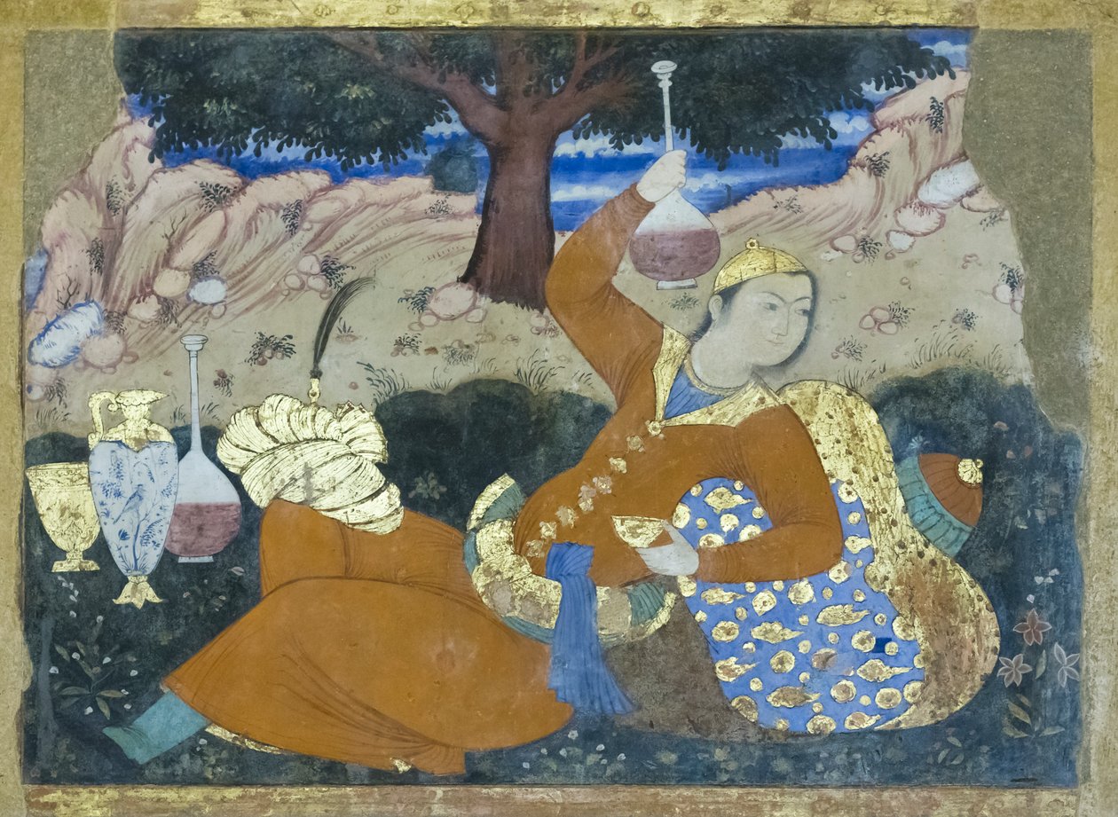 Fresque au palais Chehel Sotoun, Esfahan, Iran - School Iranian
