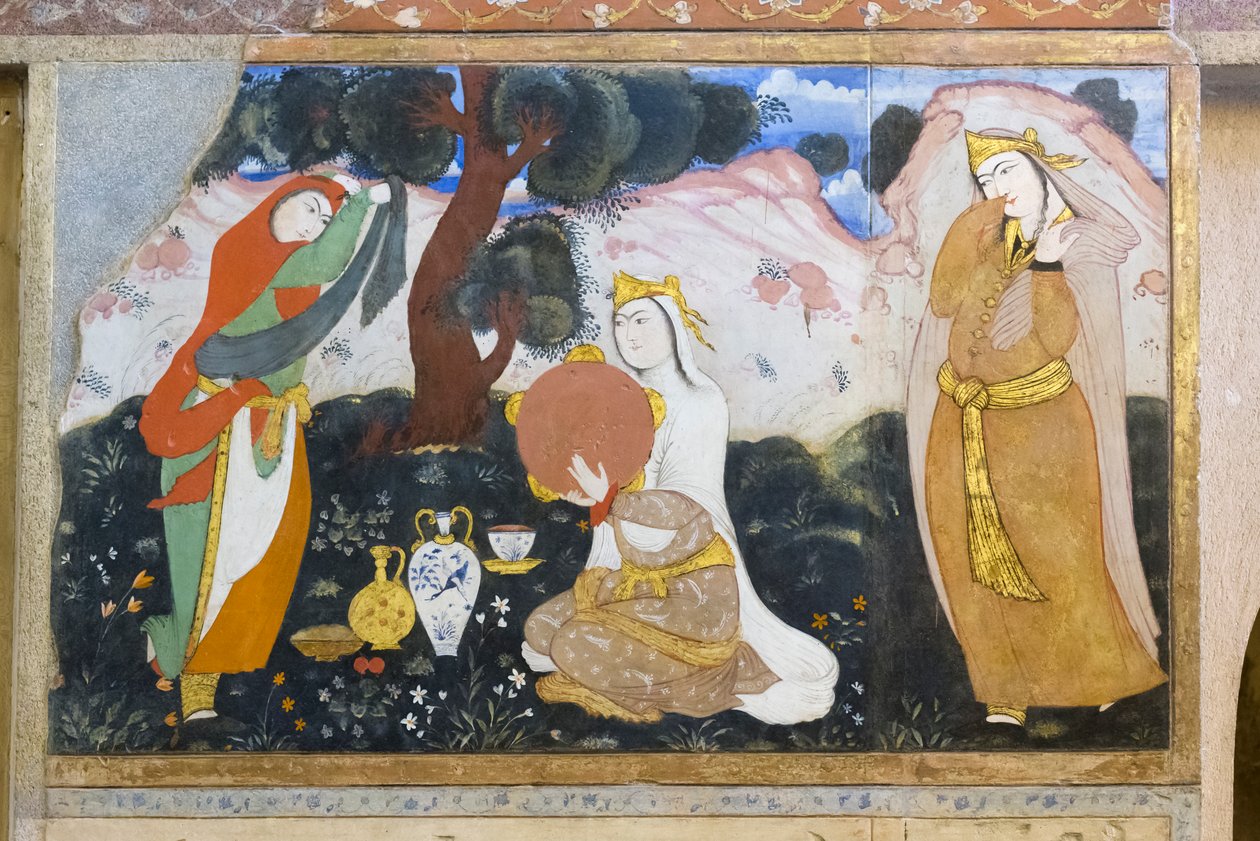 Fresque au palais de Chehel Sotoun, Ispahan, Iran - School Iranian