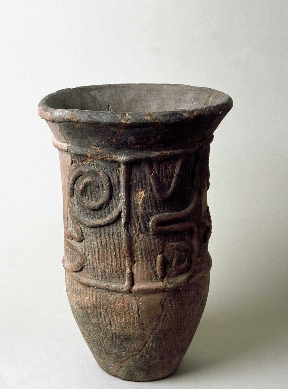 Jar en terre cuite de Chiba, période Jomon 13ème-11ème siècle av. J.-C. - Japanese School