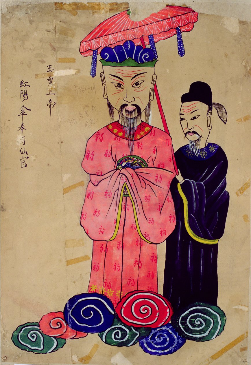 Une divinité coréenne ou "Okhwangsangje" (pigment naturel sur papier) - School Korean