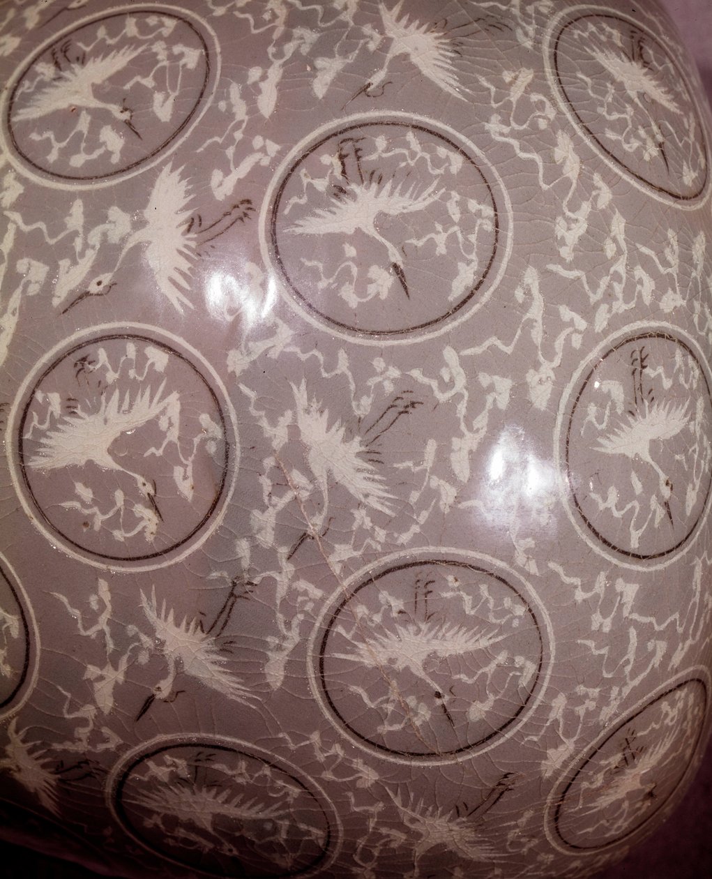 Art coréen : détail de vase « branche de prunier » (vase à prunus). Période Koryo, fin XIIe siècle. Collection Hyung Pil Chun - School Korean