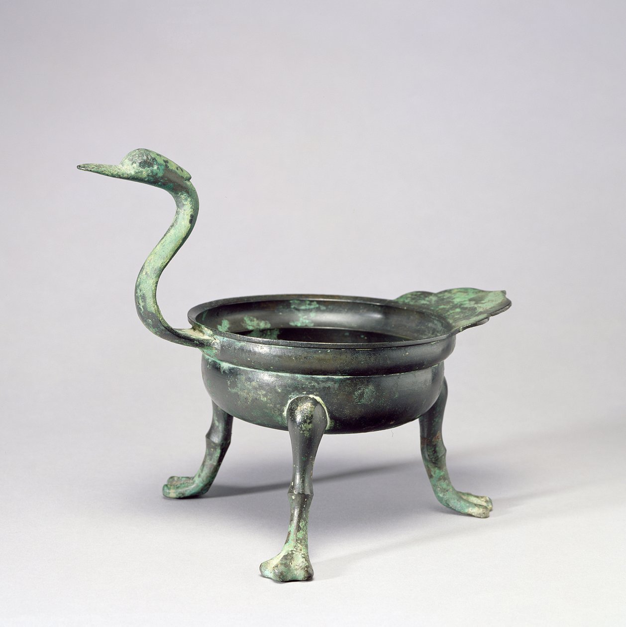 Trépied avec poignée en forme de tête de canard, Royaume de Paekche, 6e-7e siècle - School Korean