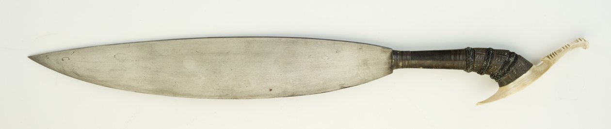 Barong, ou couteau (acier, bois, argent et os) - School Malaysian