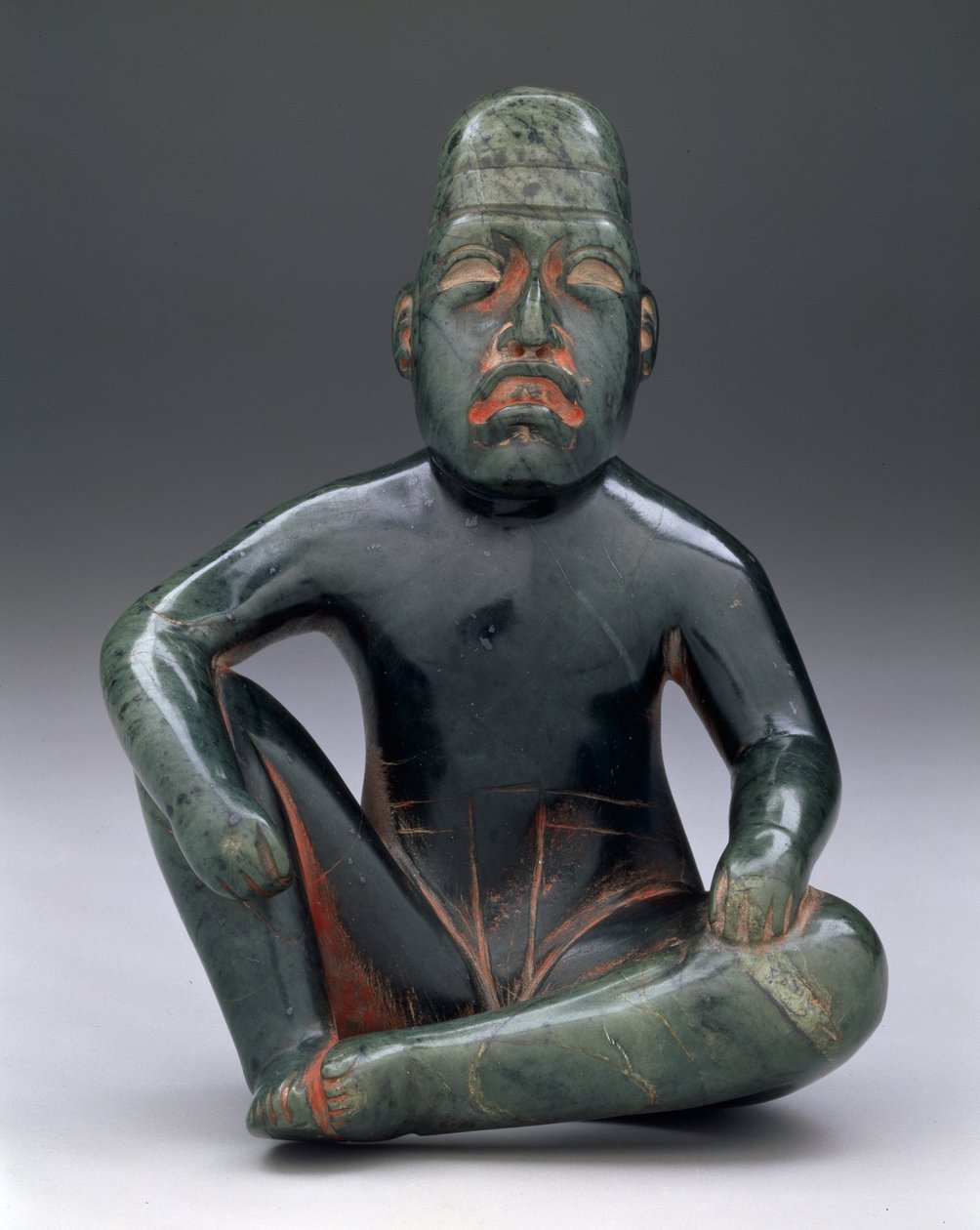 Figure assise avec genou levé, Olmèque des Hautes Terres, San Martin Texmelucan - School Mexican