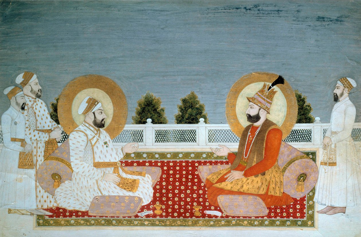 Art indien : « Représentation de Mohammed Shah (1702-1748) empereur indien et Nadir Shah (1688-1747), Shah d