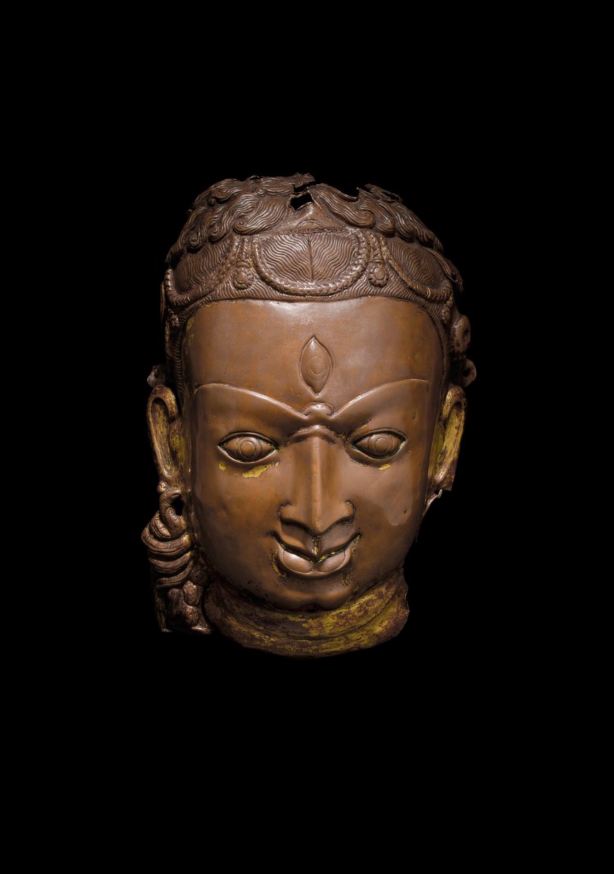 Masque repoussé de Shiva, vers 11e siècle - School Nepalese