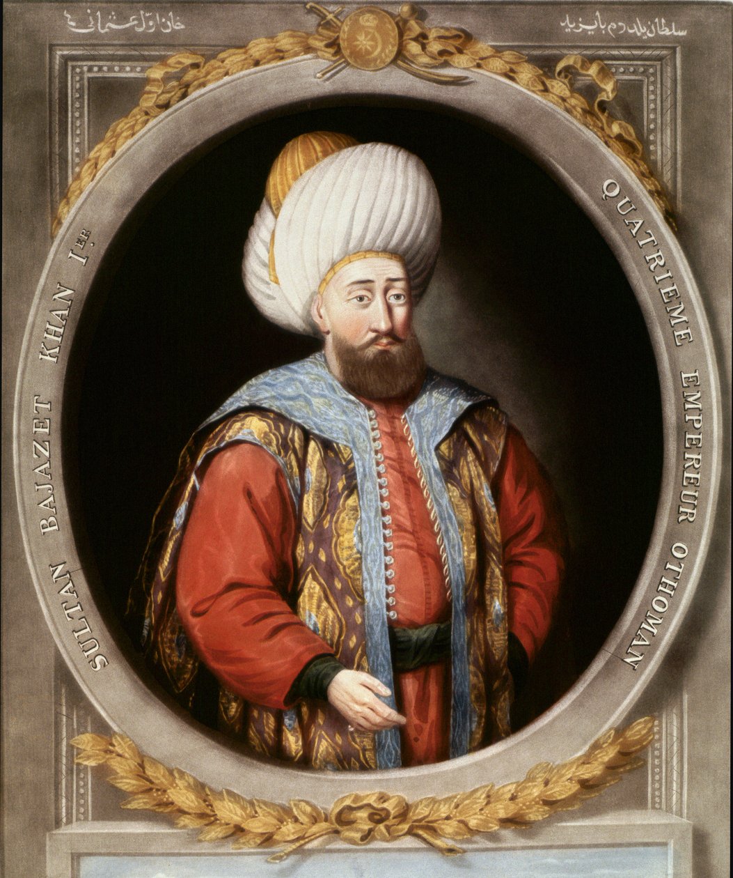 Portrait du quatrième sultan ottoman Bayazid I - School Ottoman