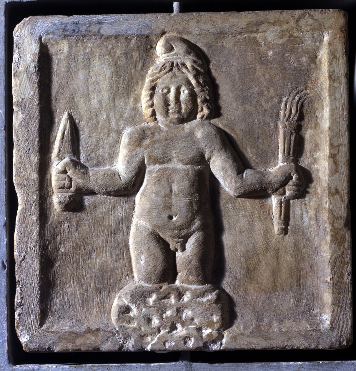 Représentation de Mitra (ou Mithra), une divinité iranienne, née d