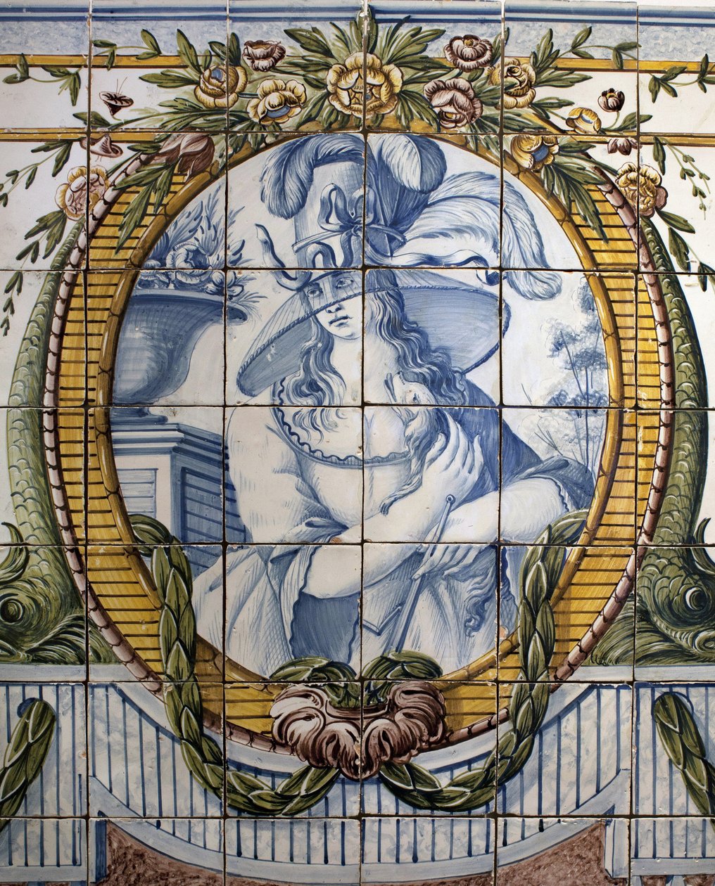 Panneau ornemental avec un portrait de femme - School Portuguese
