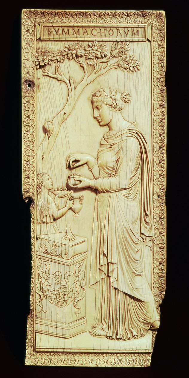 Une feuille du Diptyque des Symmachi, nommé d