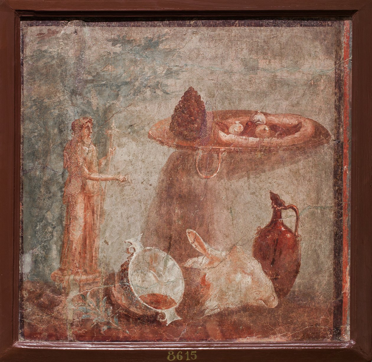 Statue de Dionysos, tête de chèvre et fruits, Herculanum - School Roman