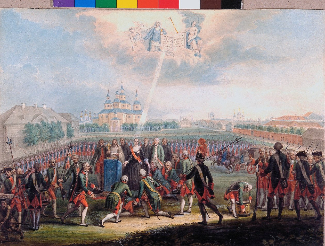 Catherine II accueillie par le régiment de la Garde de Vie d