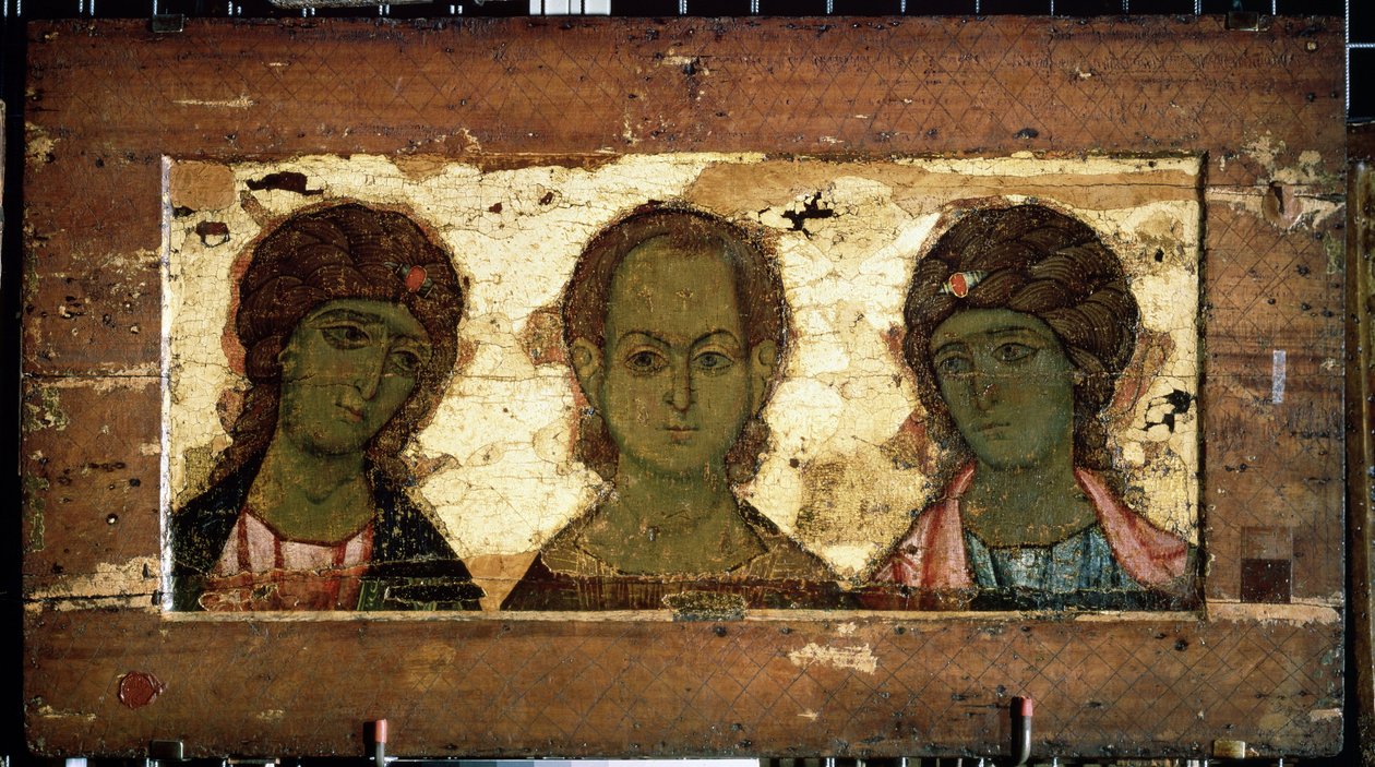 Christ Emmanuel entouré des archanges Michel et Gabriel - School Russian