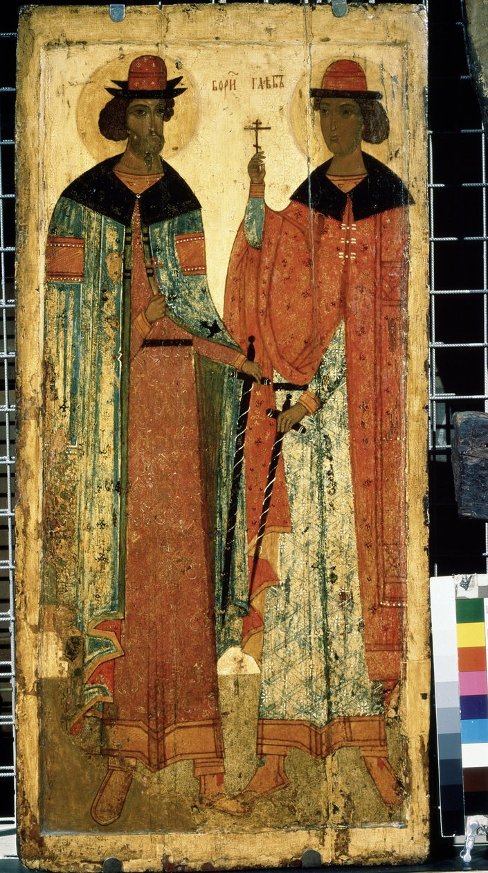 Les saints Boris et Gleb, fils de Vladimir Ier de Kiev - School Russian