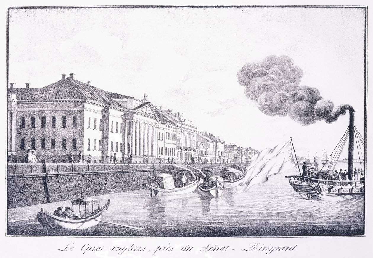 Le Quai Anglais, près du Sénat-Dirigeant, début du 19ème siècle - School Russian