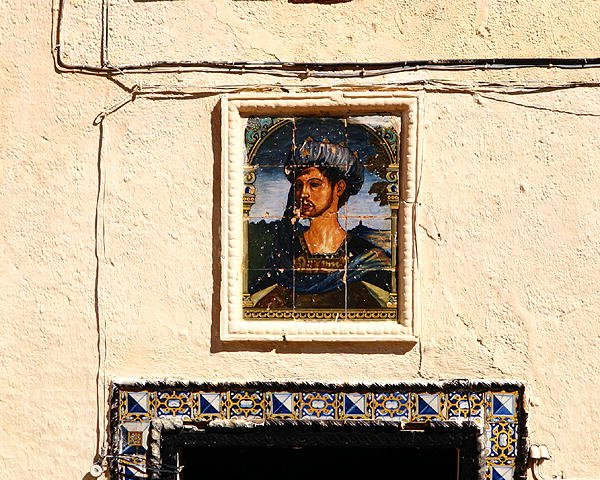 Carreaux de céramique avec le portrait d