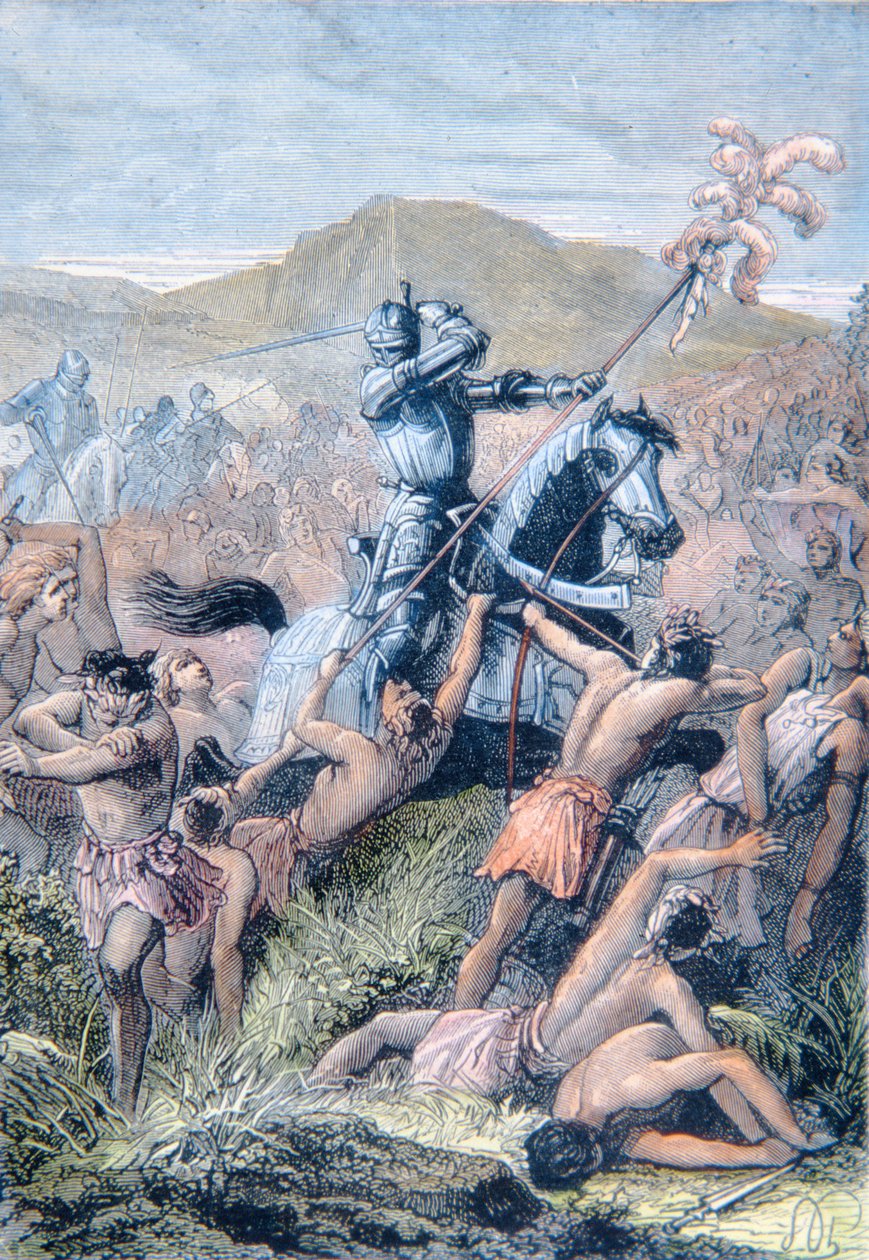 Hernan Cortes à la bataille d