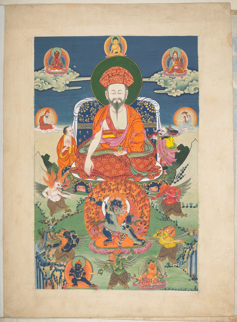 Add. Or. 3056, Un des 12 dessins représentant des divinités tibétaines par un artiste tibétain, probablement à Lhassa, c.1800 - School Tibetan