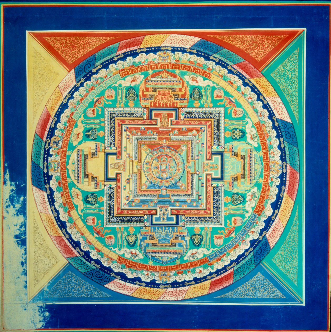 Mandala de Sarvavid Vairocana, plafond du palais du Potala à Lhassa, Tibet - School Tibetan