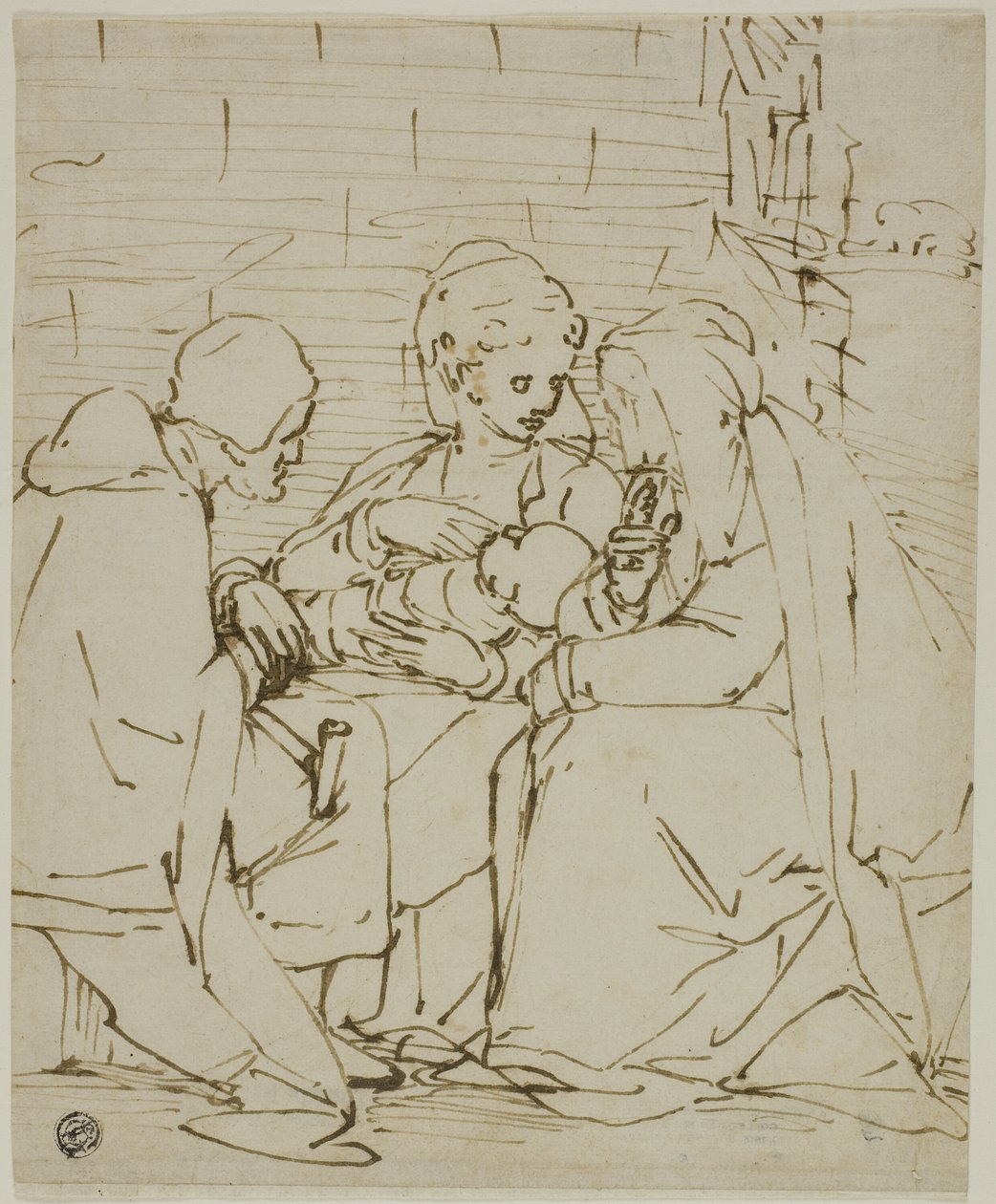 Sainte Famille avec Sainte Anne - School of Luca Cambiaso