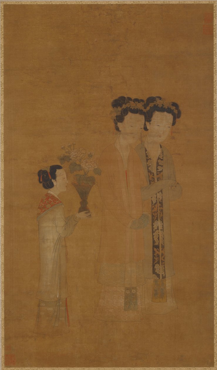 Dames de cour et servante, dynastie Ming, 16ème siècle - School of Tang Yin