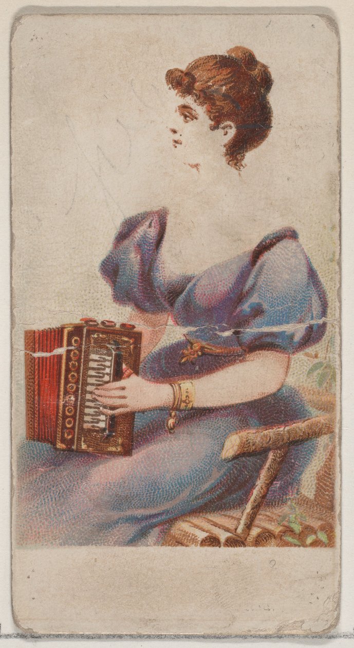 Accordéon, de la série Instruments de musique N82 pour les cigarettes Duke, 1888 - Schumacher and Ettlinger