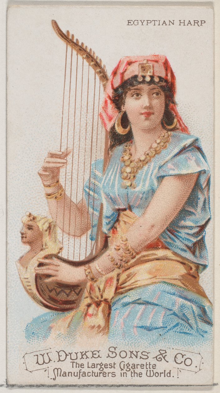 Harpe égyptienne, de la série Instruments de musique N82 pour cigarettes Duke - Schumacher and Ettlinger
