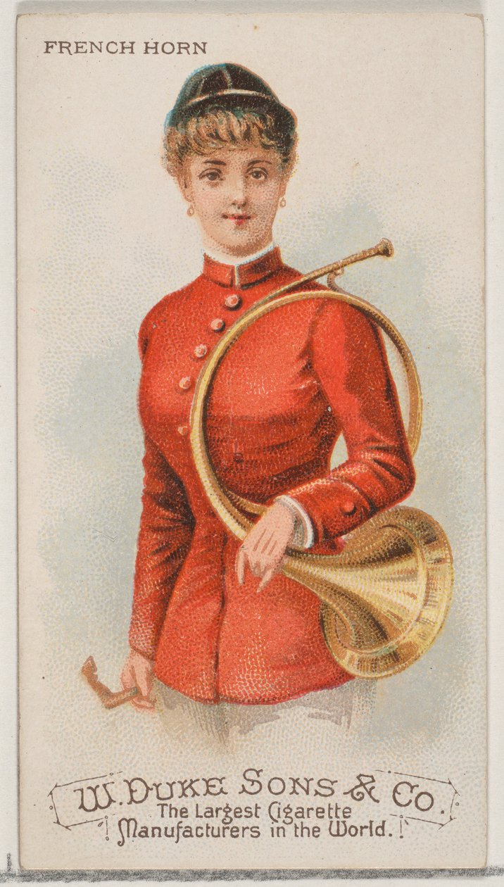 Cor français, de la série Instruments de musique N82 pour les cigarettes de marque Duke, 1888 - Schumacher and Ettlinger