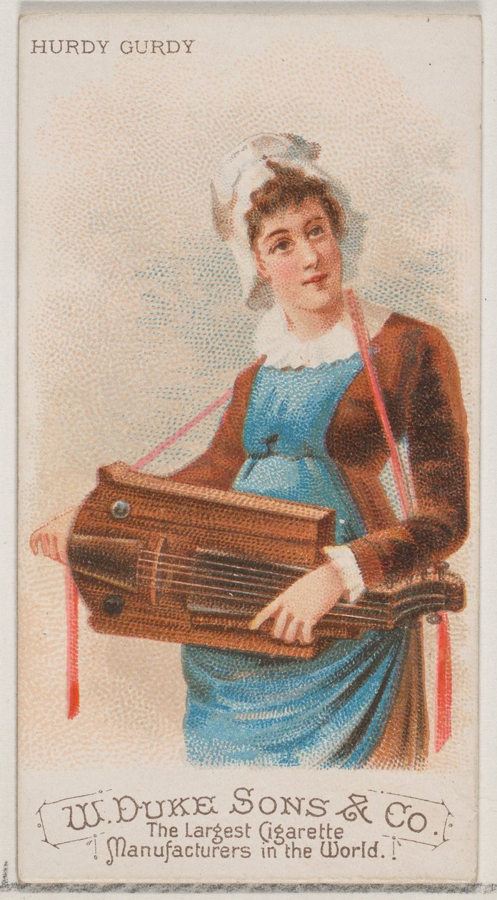 Vielle à roue, de la série Instruments de musique N82 pour les cigarettes de marque Duke, 1888 - Schumacher and Ettlinger