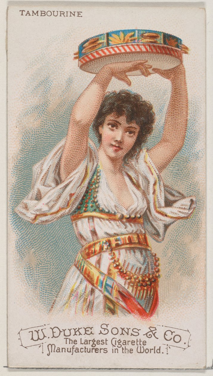 Tambourin, de la série Instruments de musique N82 pour les cigarettes Duke, 1888 - Schumacher and Ettlinger