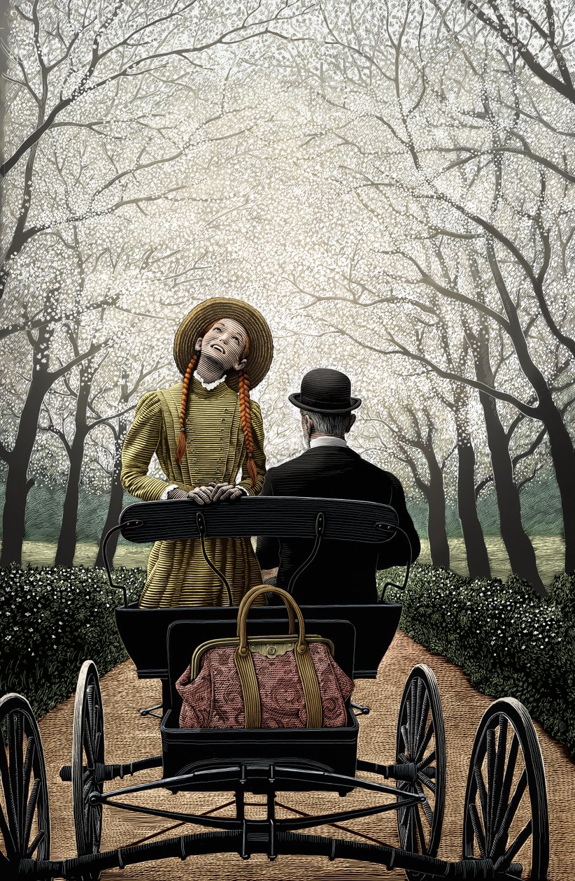 Anne aux pignons verts, 2004 (scratchboard, colorisé numériquement) - Scott McKowen