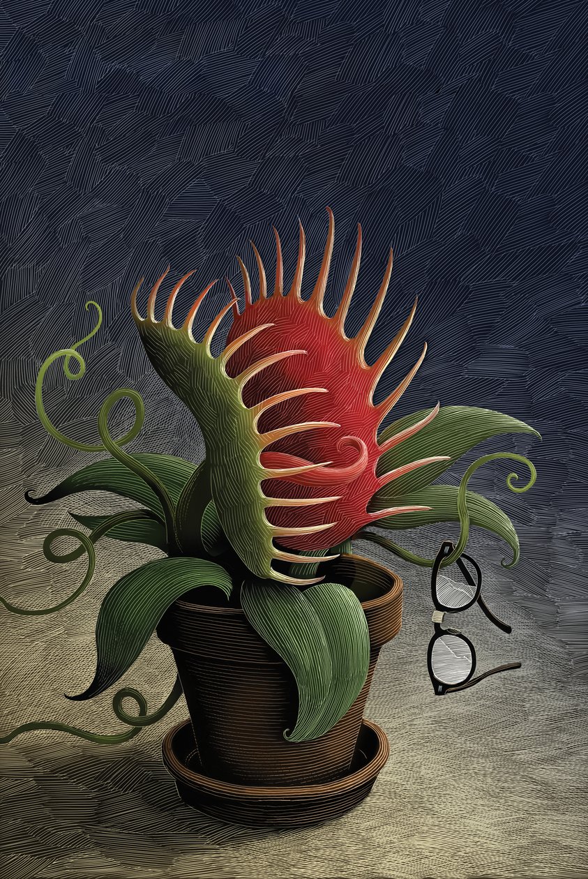 La petite boutique des horreurs, 2015 (planche à gratter, colorisée numériquement) - Scott McKowen