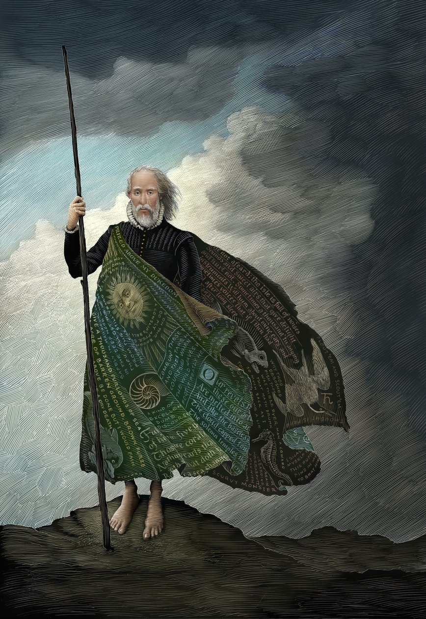 Prospero, 2014 (scratchboard, colorisé numériquement) - Scott McKowen