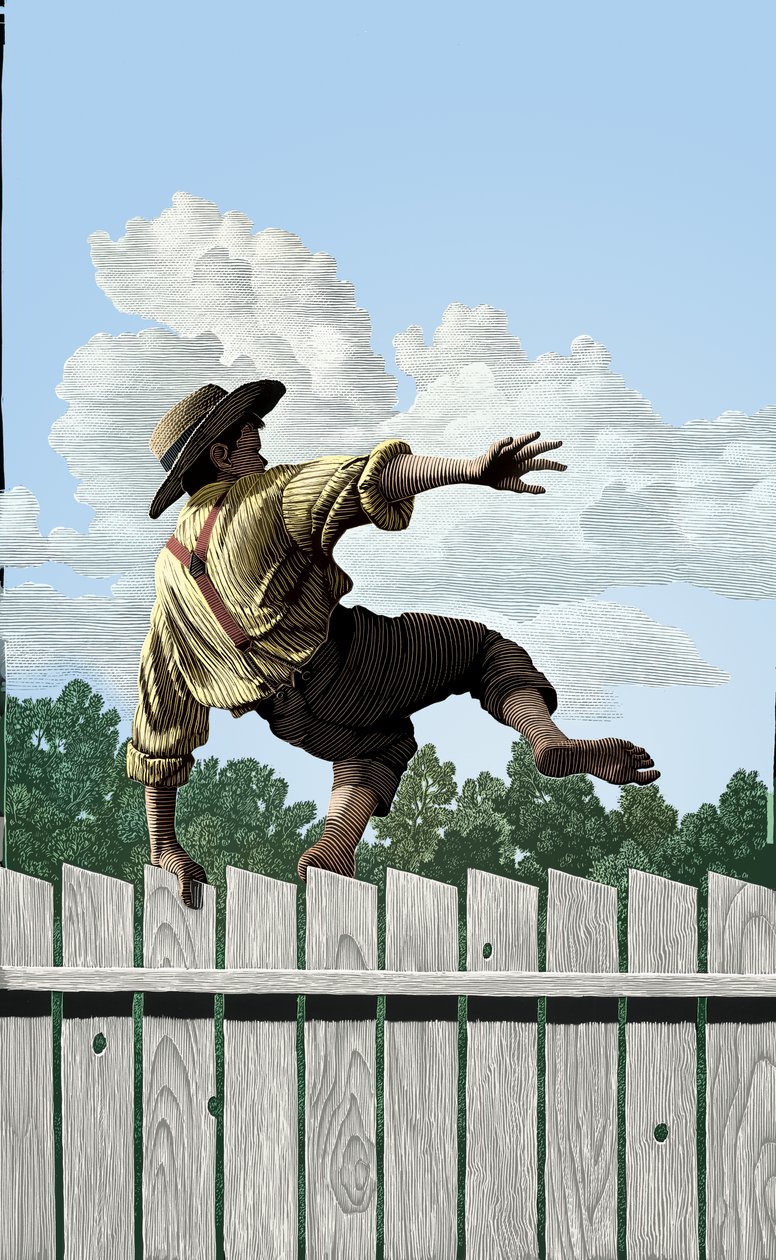 Tom Sawyer, 2004 (scratchboard, colorisé numériquement) - Scott McKowen