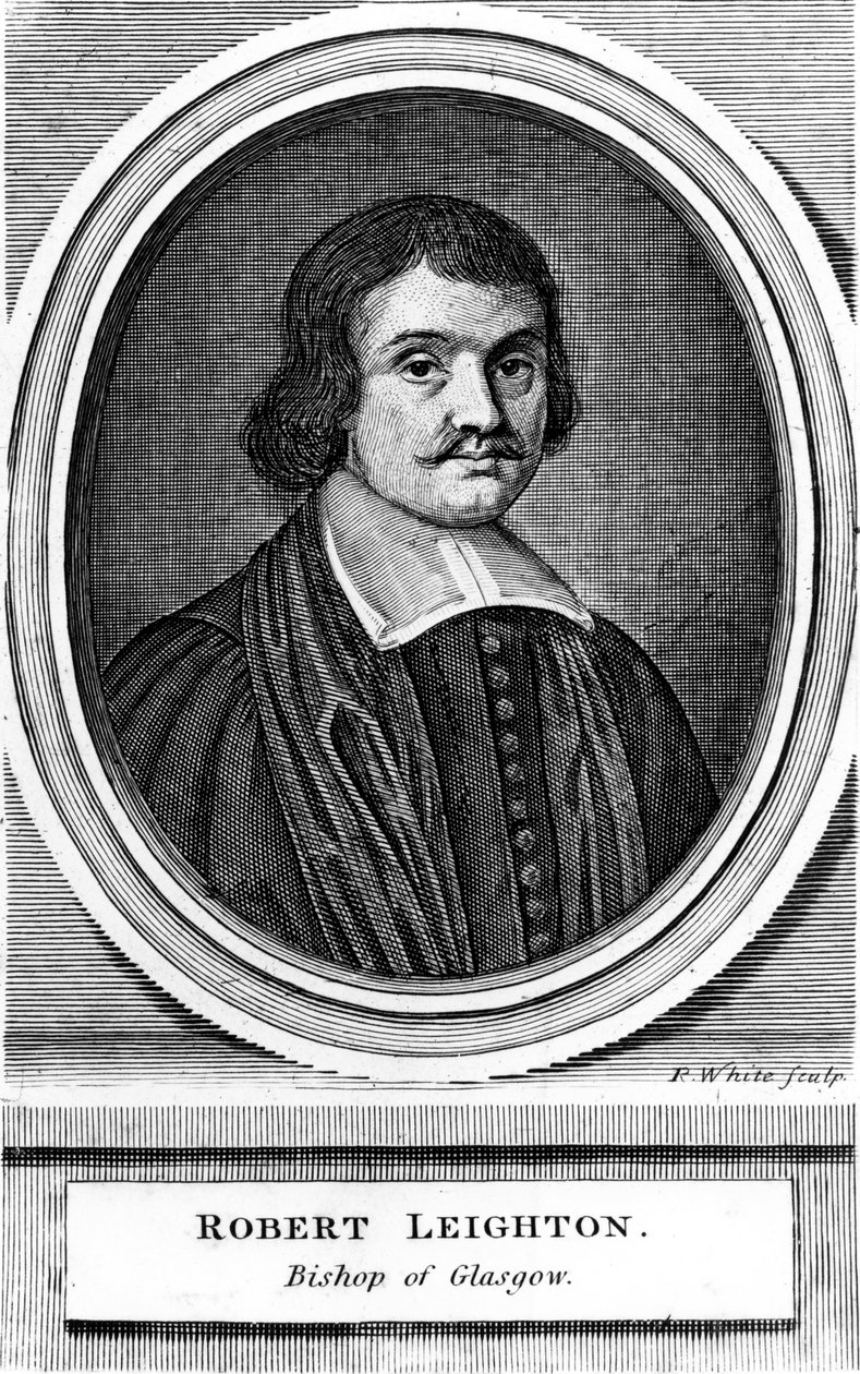 Robert Leighton, archevêque de Glasgow, gravure de Robert White - Scottish School