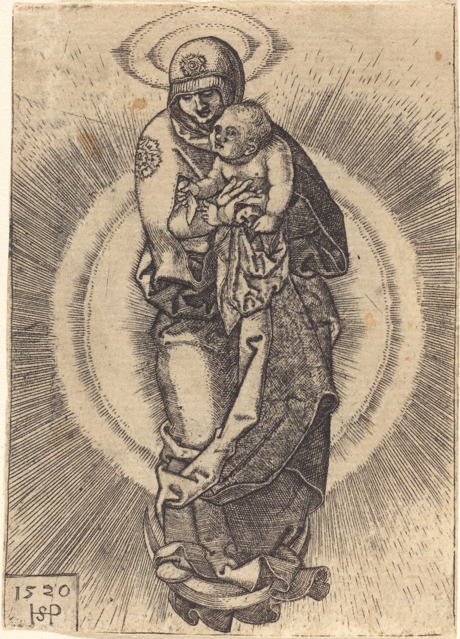 Madonna sur le demi-lune - Sebald Beham