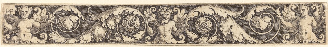 Ornement avec une figure masculine et deux figures féminines - Sebald Beham
