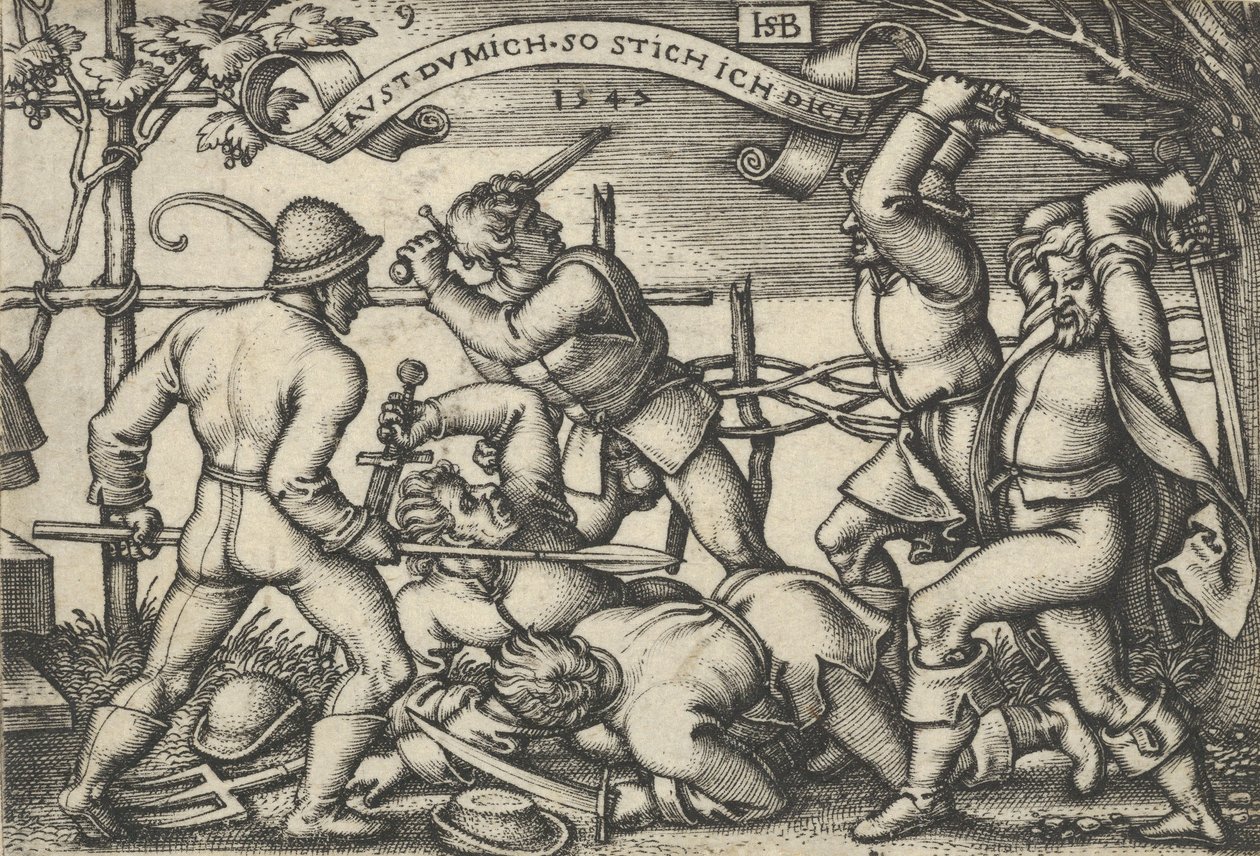 Bagarre de paysans, des Fêtes paysannes ou les Douze Mois, 1547 - Sebald Beham