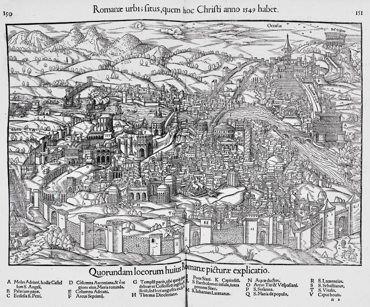 Ville de Rome, vers 1550 - Sebastian Munster
