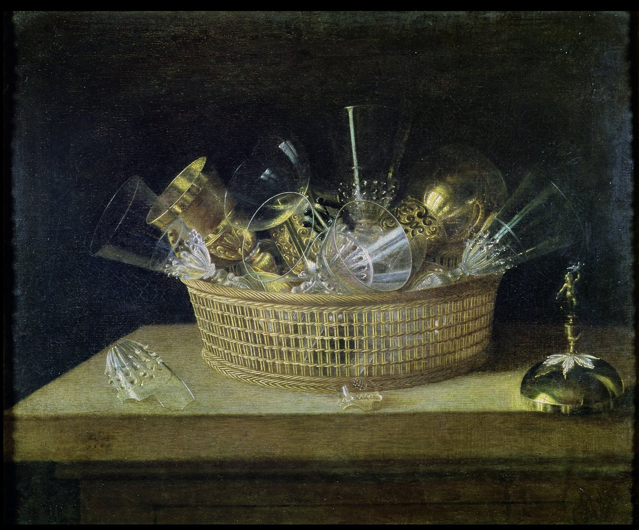 Nature morte avec un panier de verres, 1644 - Sebastian Stoskopff