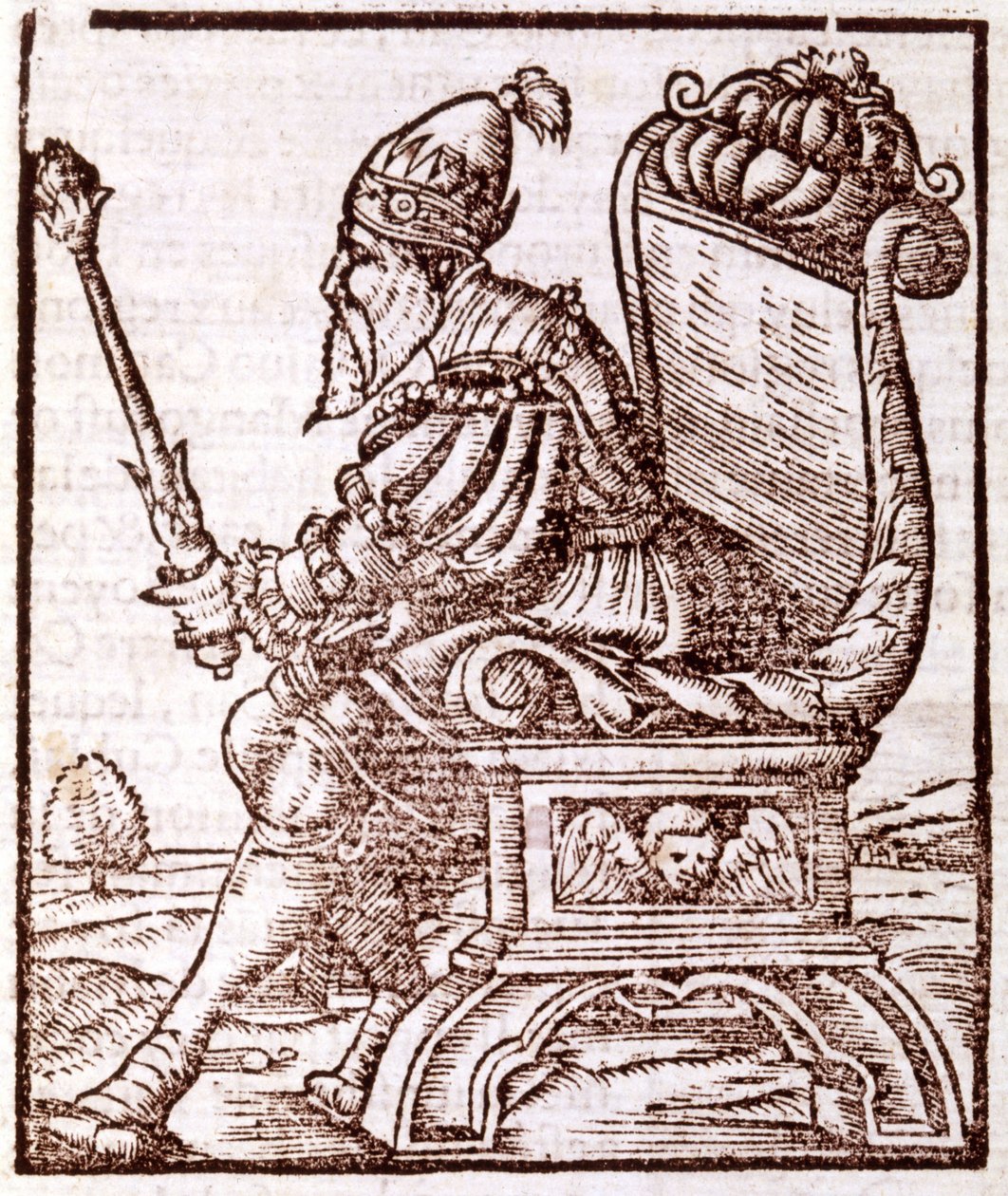 Qubilai (Kubilai Khan, premier empereur de la dynastie mongole Yuan (1215-1294) - dans « Cosmographia » de S. Munster. Paris - Sebastian Munster