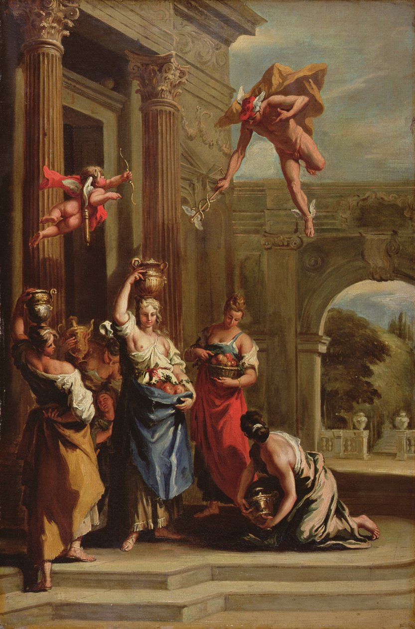 Mercure, Hersé et Aglauros - Sebastiano (school of) Ricci