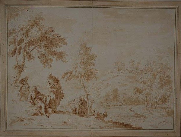 Paysage Pastoral Étendu avec Ville sur la Colline, c.1720 - Sebastiano Ricci