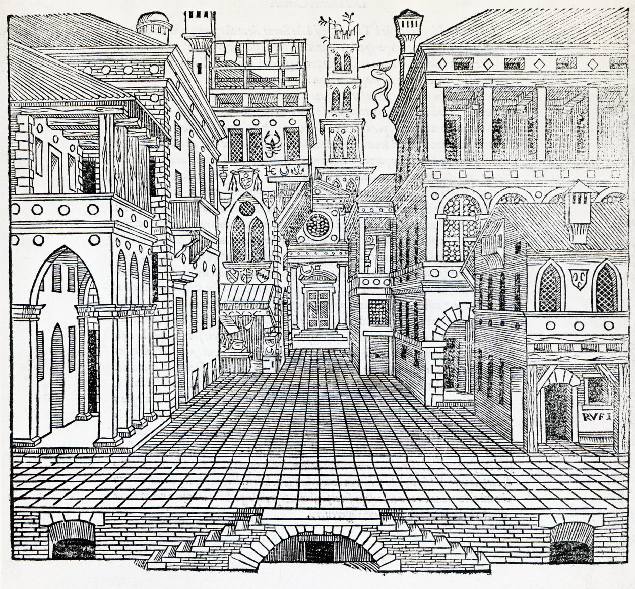 Scène magique, design de scène théâtrale par Sebastiano Serlio - Sebastiano Serlio