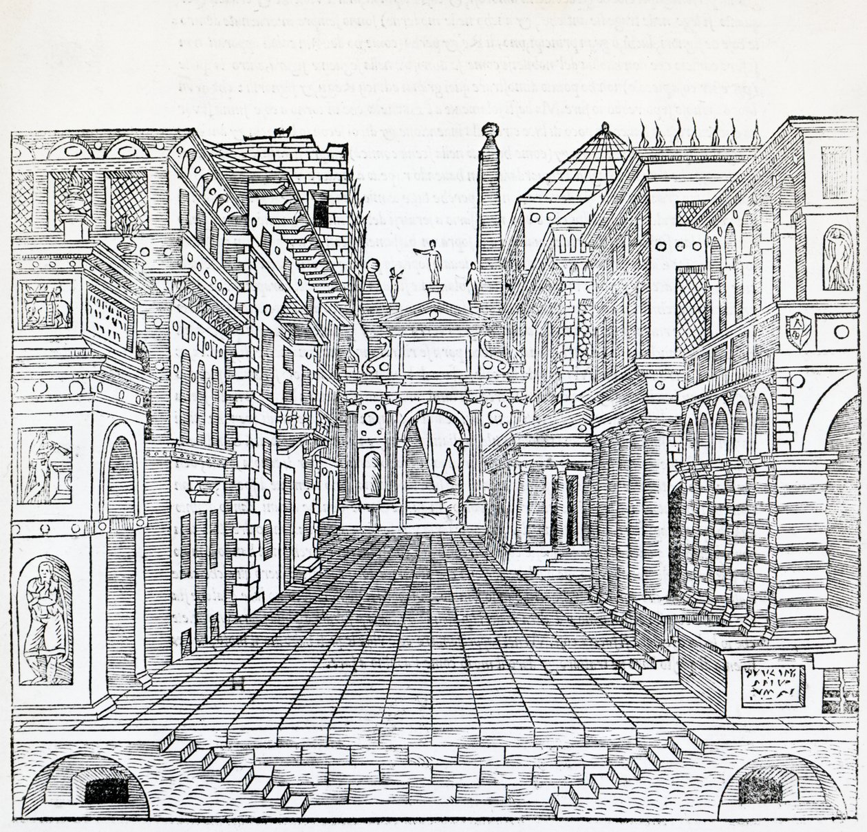 Scène magique, design de scène théâtrale par Sebastiano Serlio - Sebastiano Serlio