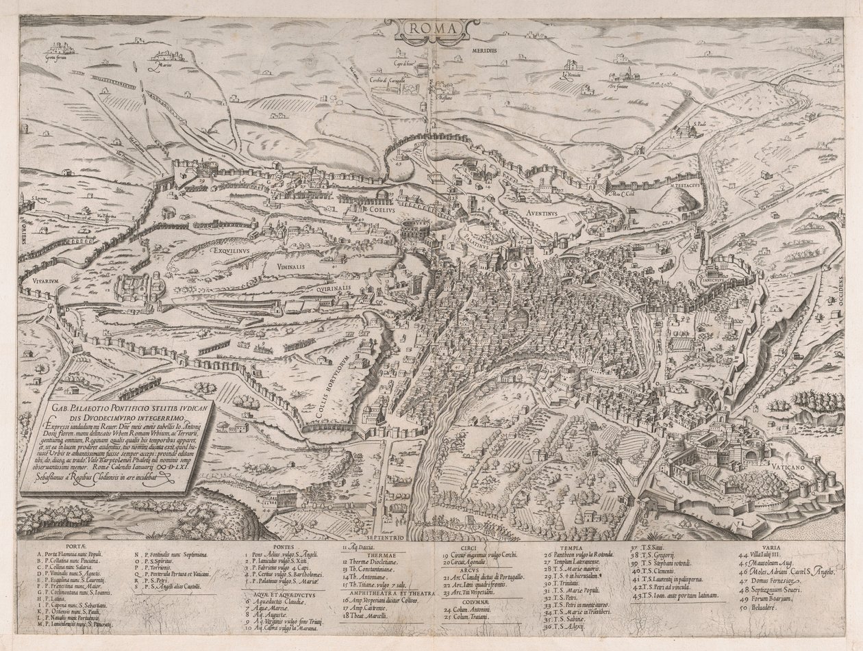 Speculum Romanae Magnificentiae : Vue de Rome depuis le Nord, 1561 - Sebastiano di Re