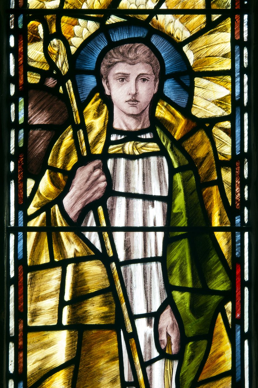 Mortehoe, St Mary, Heaton Butler & Bayne, Selwyn Image, Archange St Raphaël (détail) - Selwyn Image Selwyn Image