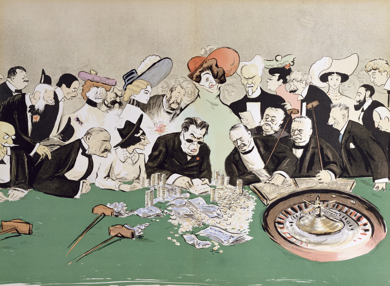 Joueurs au casino de Monte-Carlo, vers 1910 - Sem
