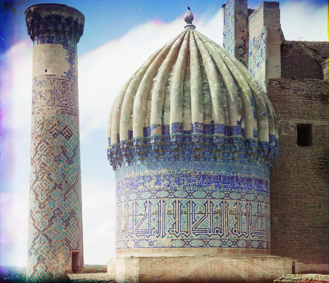 Dôme droit de la mosquée Shir-Dar, Samarkand, 1905-1915 - Sergey Prokudin Gorsky