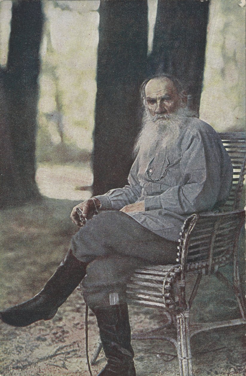 Carte postale de Léon Tolstoï chez lui, Yasnaya Polyana, 1905-1915 - Sergey Prokudin Gorsky